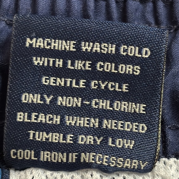 Nat Nast Swim Trunks Blue and White Geometric Design Drawstring Waist Lined XL - Picture 10 of 12